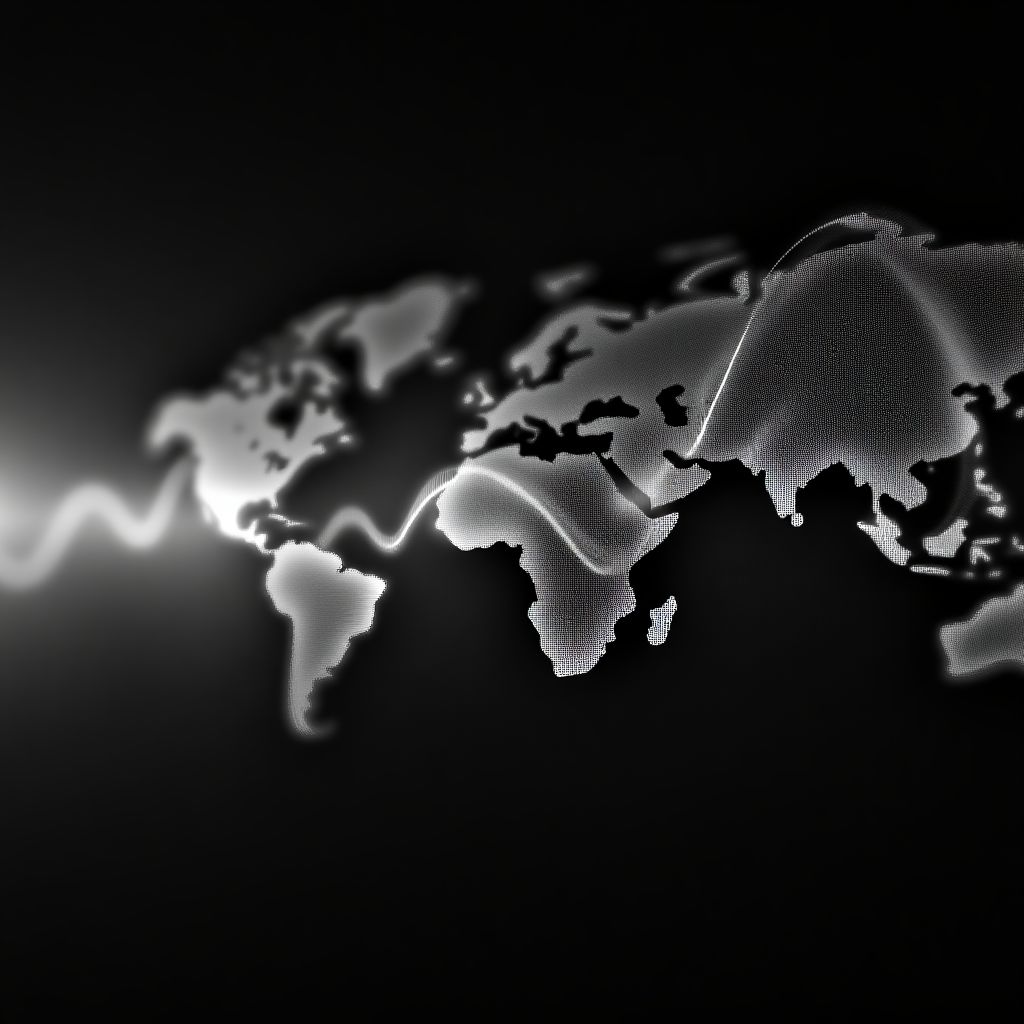 Gráfico abstracto de tendencias macroeconómicas.